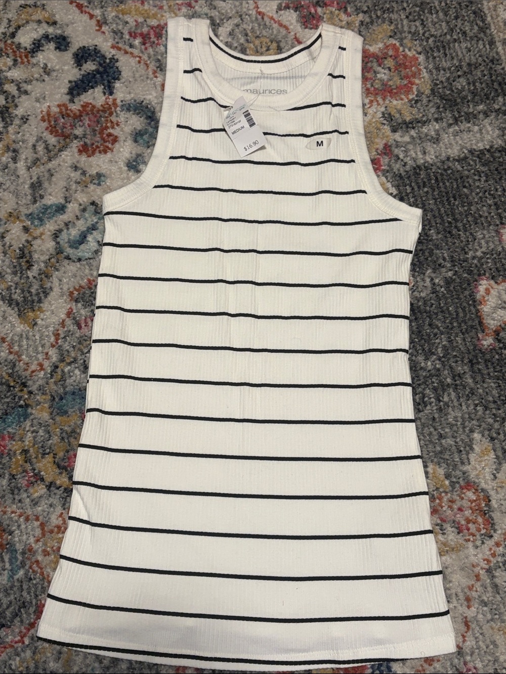Maurice’s Ribbed Striped Racerback Tank Top - Picture 2 of 4